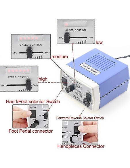 Torno Manicura Profesional JD300. Violeta