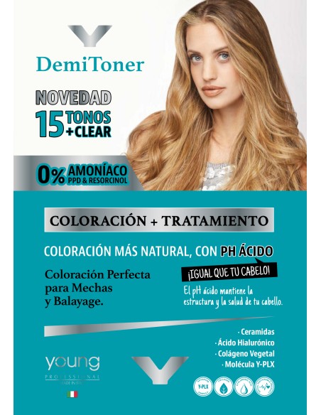 DemiToner coloración Acida 100ml YoungTintes ProfesionalesYOUNG