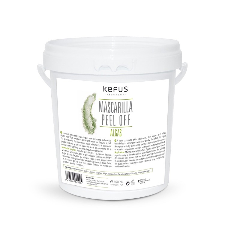 Mascarilla peel off alginato Algas 500 gr Kefus