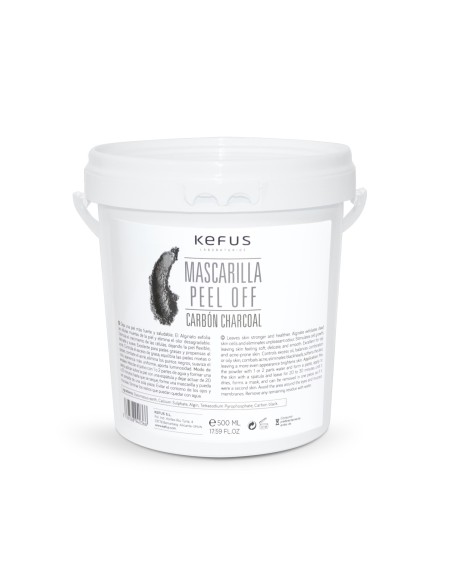 Mascarilla peel off de alginato Carbón 500 gr Kefus