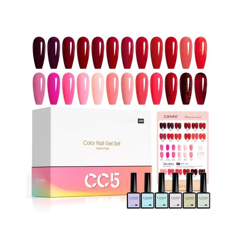 Kit 30 Esmaltes CC5 Hema Tpo Free CanniEsmaltes Permanentes UñasCANNI