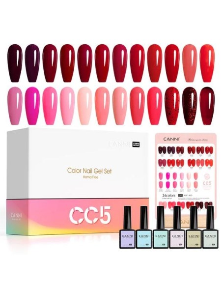 Kit 30 Esmaltes CC5 Hema Tpo Free CanniEsmaltes Permanentes UñasCANNI