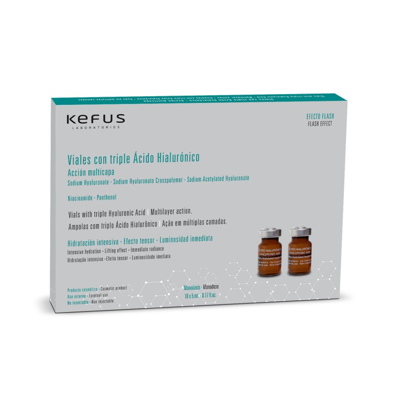 TodoBelleza.proCremas FacialesViales Ácido Hialurónico 10 unidades 5 ml Kefus