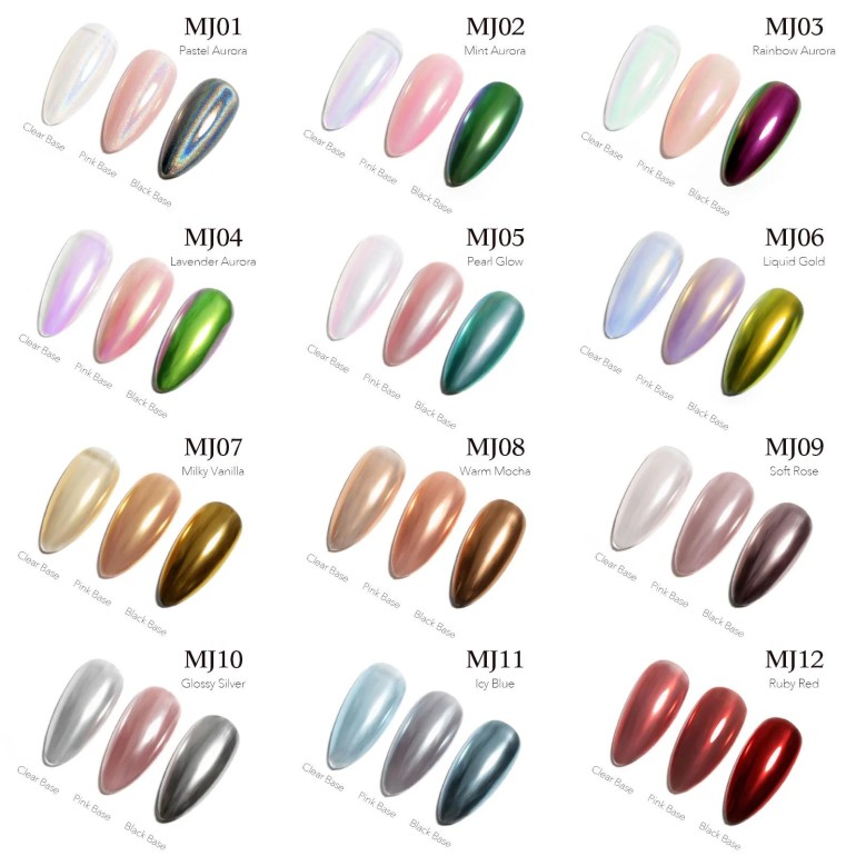 Kit 12 Colores Polvo Espejo CanniUñasTodoBelleza.pro