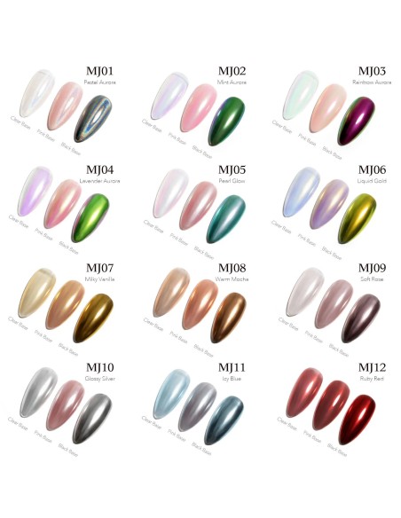 Kit 12 Colores Polvo Espejo CanniUñasTodoBelleza.pro