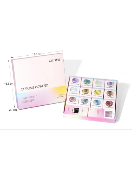 Kit 12 Colores Polvo Espejo Canni
