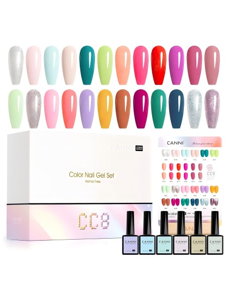 Kit 30 Esmaltes CC8 Hema Tpo Free CanniEsmaltes Permanentes UñasTodoBelleza.pro