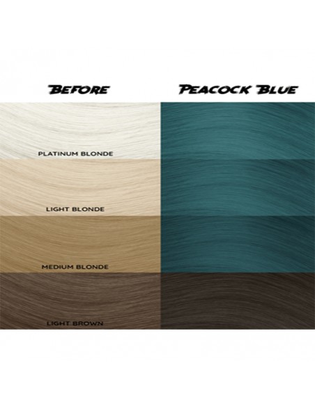 Tinte Semipermanente Azul Pavo Real Peacock Blue Nº 45 100 ml Crazy Color