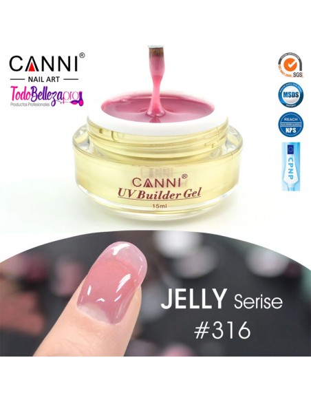 Gel de Construcción Color Semitransparente 15 ml Canni