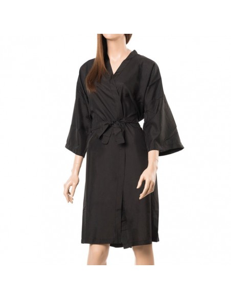Kimono Cruzado Polyester Negro EurostilDelantales
