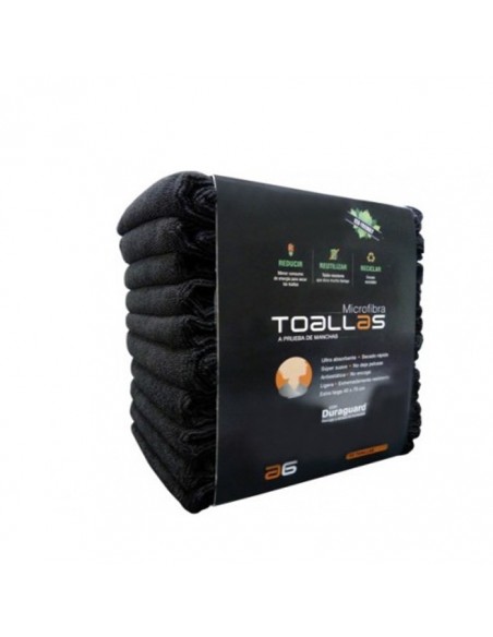 Toalla Microfibra Negra 40x73 cm 10 und Ag