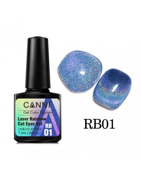 Esmalte Permanente Laser Rainbow Cat Eye 7.3 Canni