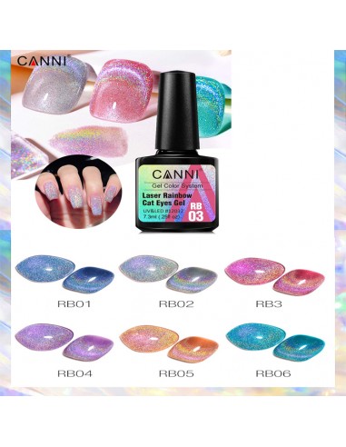 Esmalte Permanente Laser Rainbow Cat Eye 7.3 Canni