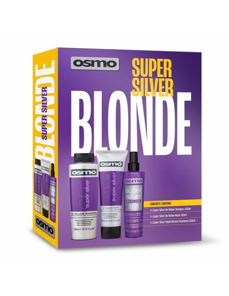 Pack Super Silver Blonde Antiamarillo Cabellos Rubios OsmoChampús de peluquería
