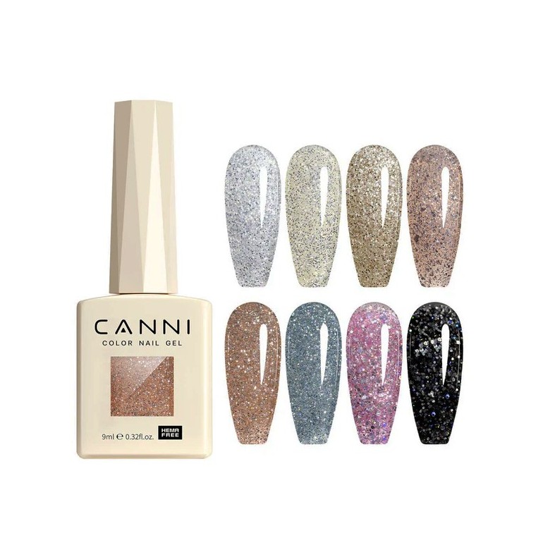 Esmalte Permanente Diamond Glitter Hema Tpo Free Series 9ml Canni