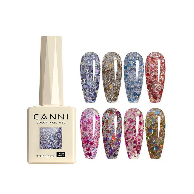 Esmalte Permanente Glitz Flash Hema Tpo Free Series 9ml Canni